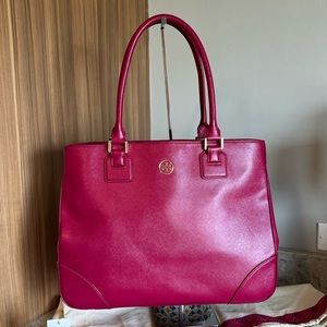 Tory Burch Raspberry Robinson Large Tote